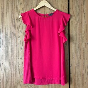 The Limited Pink Ruffled Sleeveless Blouse
